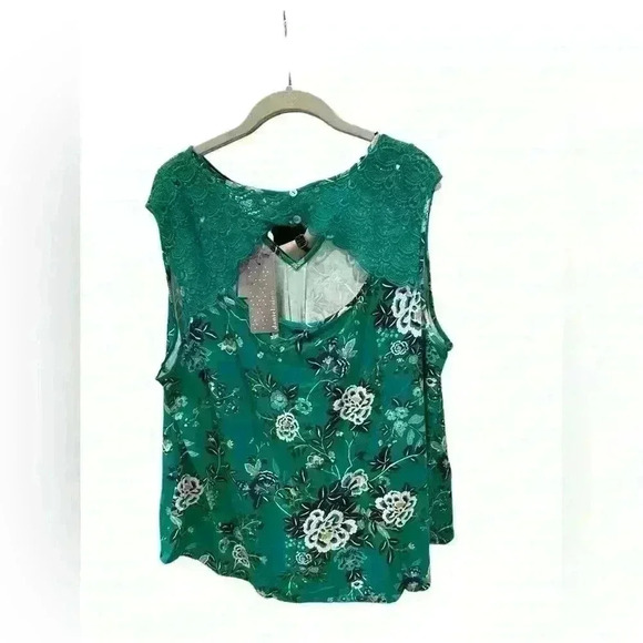 Daniel Rainn New NWT Floral Green Plus Tunic Size 3X - Picture 3 of 3